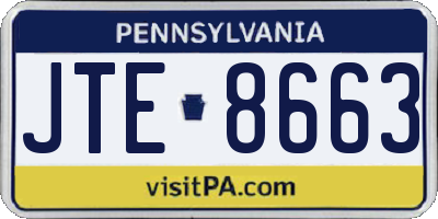 PA license plate JTE8663