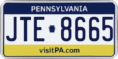 PA license plate JTE8665