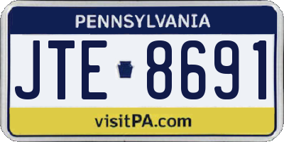 PA license plate JTE8691