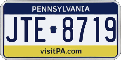PA license plate JTE8719