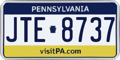 PA license plate JTE8737