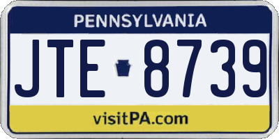 PA license plate JTE8739