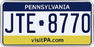 PA license plate JTE8770