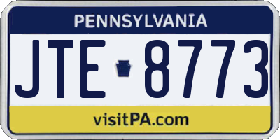 PA license plate JTE8773