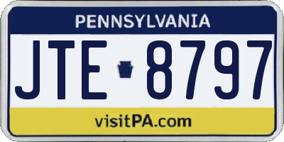 PA license plate JTE8797