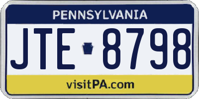 PA license plate JTE8798