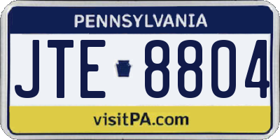 PA license plate JTE8804