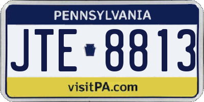 PA license plate JTE8813
