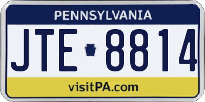 PA license plate JTE8814