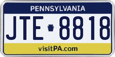 PA license plate JTE8818