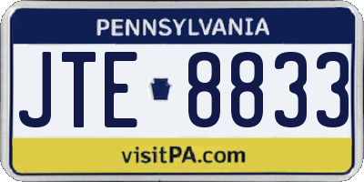 PA license plate JTE8833
