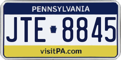 PA license plate JTE8845