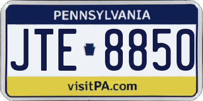PA license plate JTE8850