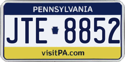 PA license plate JTE8852