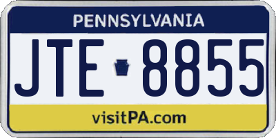 PA license plate JTE8855