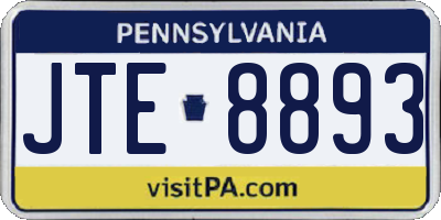 PA license plate JTE8893