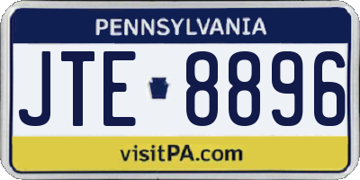 PA license plate JTE8896