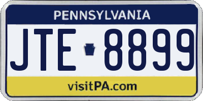 PA license plate JTE8899