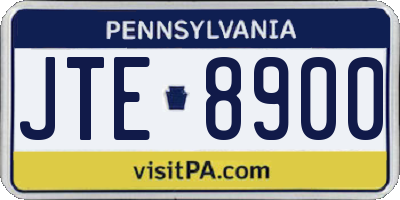 PA license plate JTE8900