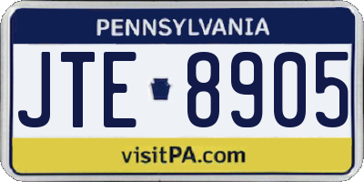 PA license plate JTE8905