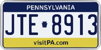 PA license plate JTE8913