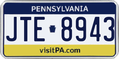 PA license plate JTE8943