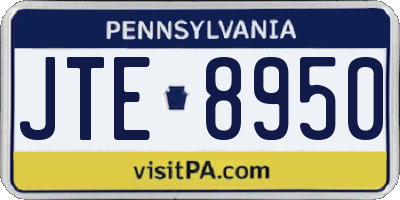 PA license plate JTE8950