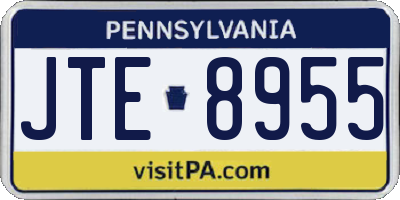 PA license plate JTE8955