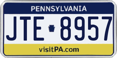 PA license plate JTE8957