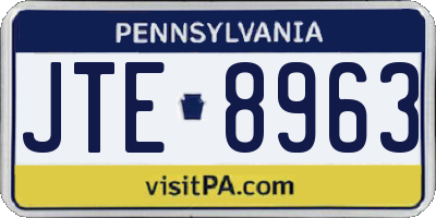 PA license plate JTE8963