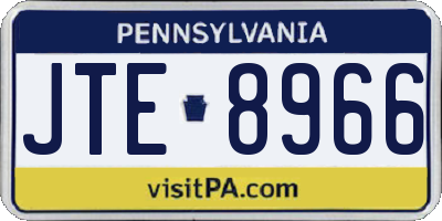 PA license plate JTE8966