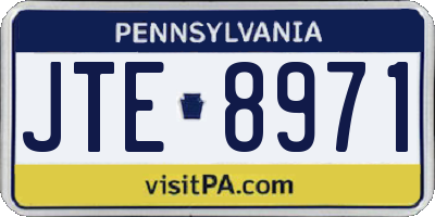 PA license plate JTE8971