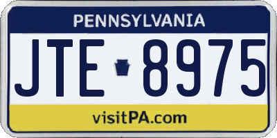 PA license plate JTE8975
