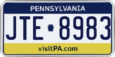 PA license plate JTE8983
