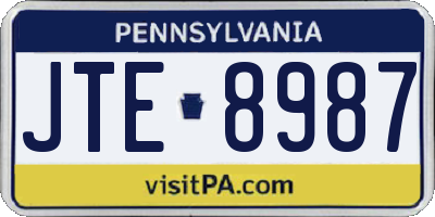 PA license plate JTE8987