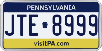 PA license plate JTE8999