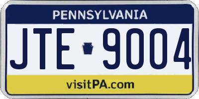 PA license plate JTE9004