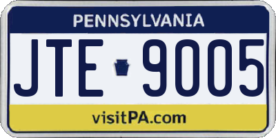 PA license plate JTE9005