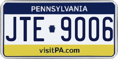 PA license plate JTE9006