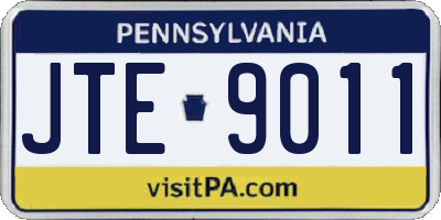 PA license plate JTE9011