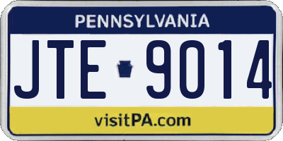 PA license plate JTE9014