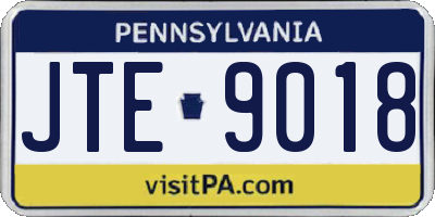 PA license plate JTE9018