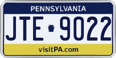 PA license plate JTE9022