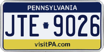 PA license plate JTE9026