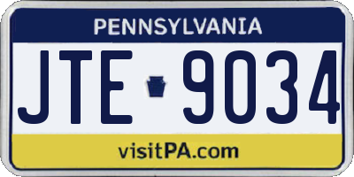 PA license plate JTE9034