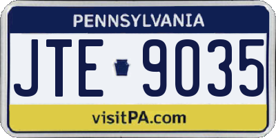 PA license plate JTE9035