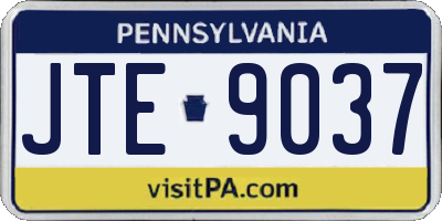 PA license plate JTE9037