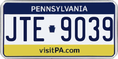 PA license plate JTE9039