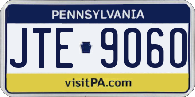 PA license plate JTE9060