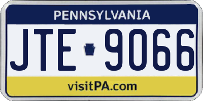 PA license plate JTE9066